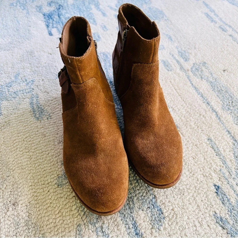 UGG VOLTA BROWN SUEDE LEATHER CHELSEA ANKLE BOOTS SIZE 8.5
